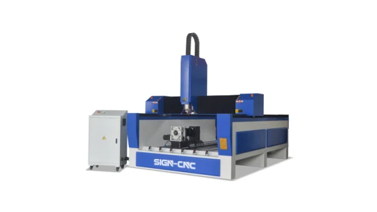 Máquina de grabado de cilindro 3D con enrutador CNC de piedra Sign-1318